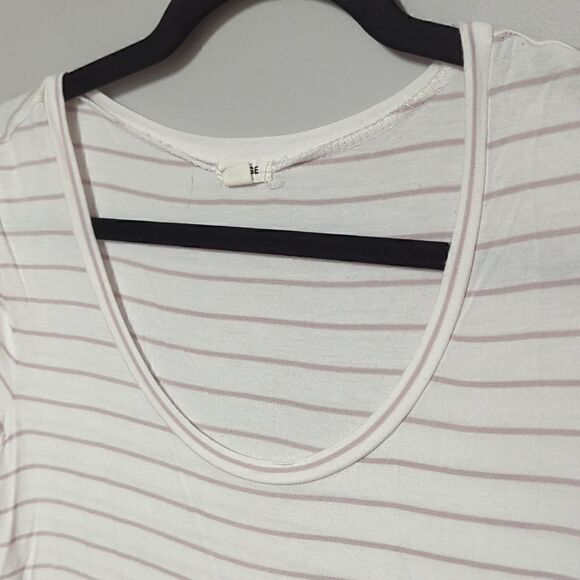 Garage White and Purple Striped Scoop Neck - Picture 2 of 6